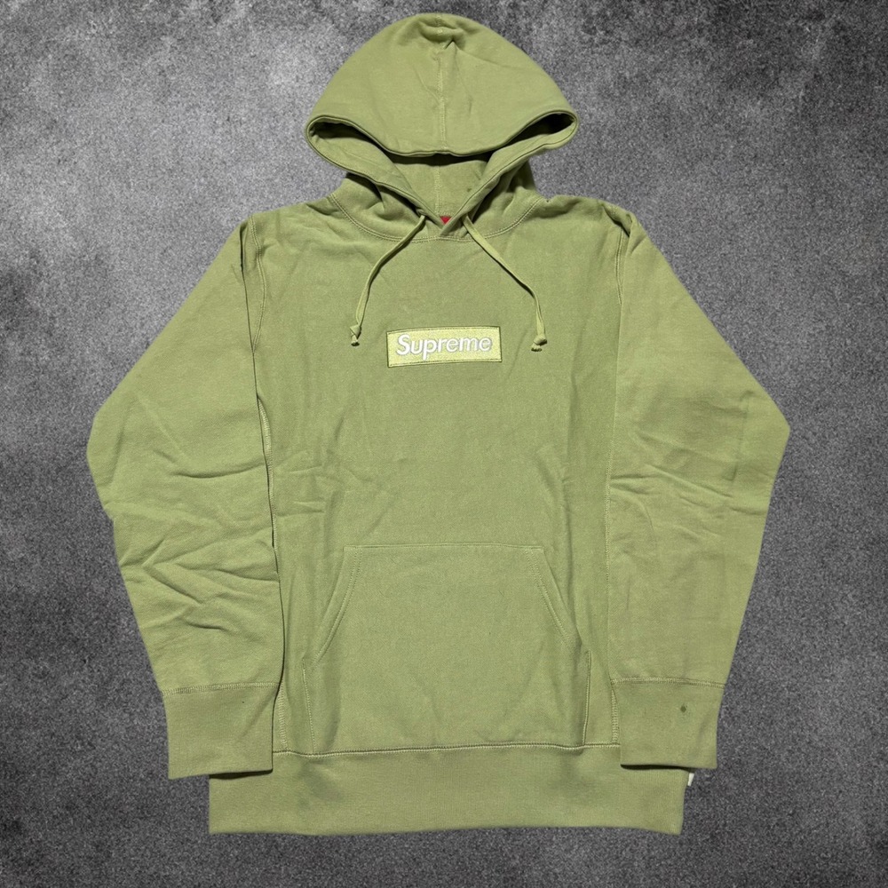 Supreme Box Logo Hooded Sweatshirt Mens Medium Sage Green FW17 BOGO Hoodie Good